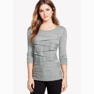 Loft Heather Grey tiered knit top